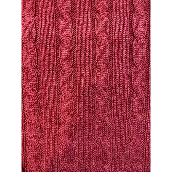 Vintage Cotton Fisherman Sweater Lord Jeff Mens L Chunky Cable Knit Red USA - Picture 3 of 8